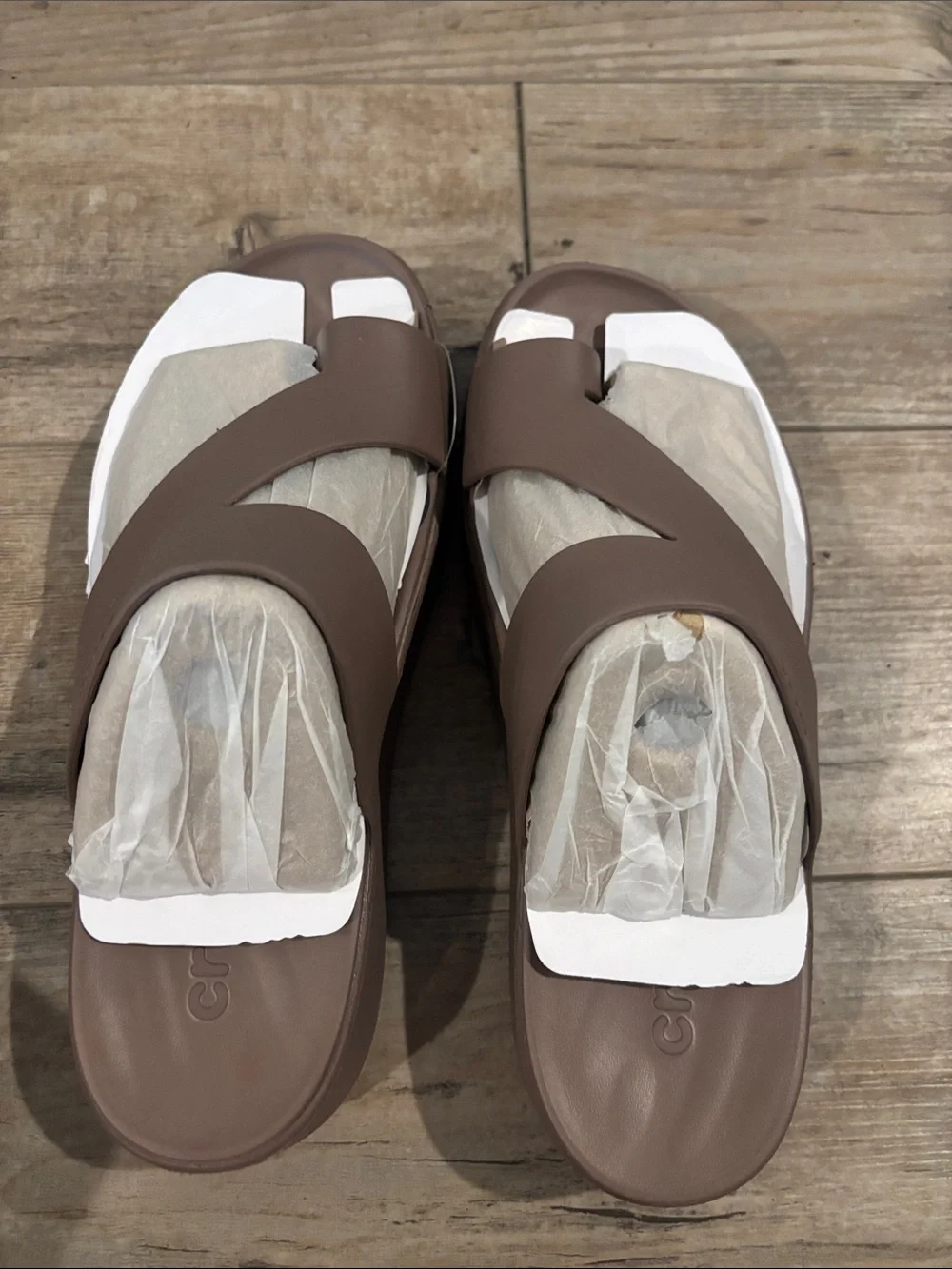 CROCS Getaway Platform Toe Loop Womens Slides Sandals Truffle Size 8 NEW - Picture 4 of 9